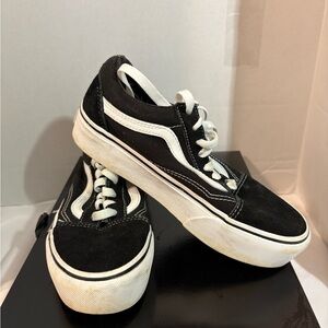 Vans Old Skool classic low-top skate shoe Platform Black Sneakers White Stripe